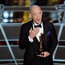 J.K. Simmons ritira la statuetta per Whiplash nel 2015