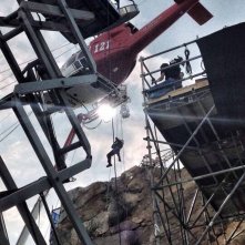 San Andreas: una spettacolare sequenza che coinvolge un elicottero