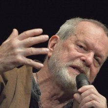 Terry Gilliam, insignito di un premio al Lucca Film Festiva, parla durante l'incontro con il pubblico