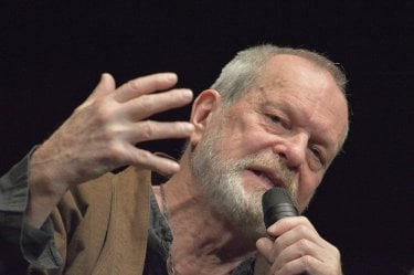 Terry Gilliam, insignito di un premio al Lucca Film Festiva, parla durante l'incontro con il pubblico