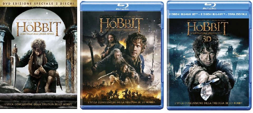 Le cover homevideo di Lo Hobbit: La Battaglia delle Cinque Armate