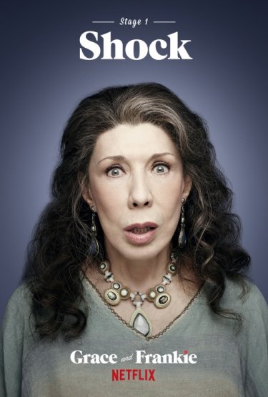 Grace and Frankie: l'attrice Lily Tomlin in un manifesto promozionale