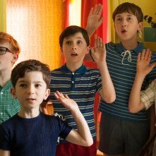 Le vacanze del piccolo Nicolas: Mathéo Boisselier insieme ai suoi compagni di vacanza in una scena del film