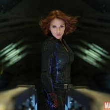 Avengers: Age of Ultron - Scarlett Johansson è Vedova Nera in una scena del film