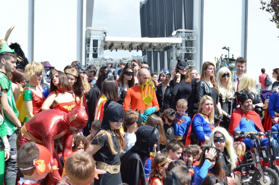 Una foto del DC Comics Superhero World Record a Roma