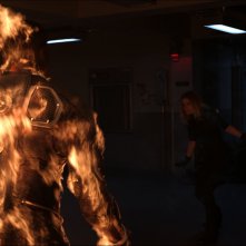 Fantastic 4 - I Fantastici Quattro: la Torcia Umana prende fuoco di fronte a Kate Mara
