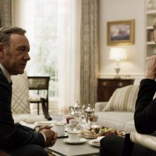 House of Cards: Frank Underwood, interpretato da Kevin Spacey, in una foto di scena della terza stagione