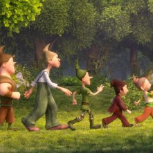 I 7 Nani: passeggiata nel bosco per i nani in una scena del film