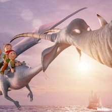 I 7 Nani: Il drago Barny con i suoi amici nani in una scena del film