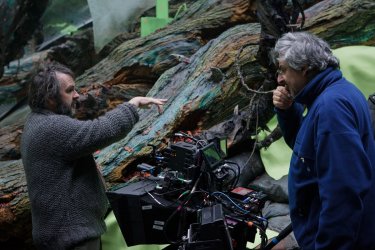 Lo Hobbit: un viaggio inaspettato - Peter Jackson col direttore della fotografia Andrew Lesnie