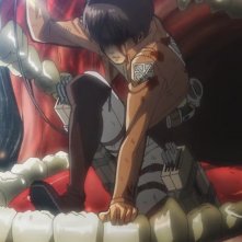 L’attacco dei giganti Il Film - Parte I: L’arco e la freccia, una concitata scena del film animato