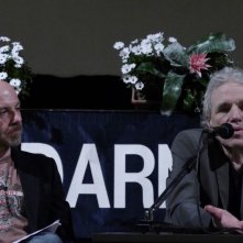 Abel Ferrara premiato al Valdarno Cinema Fedic insieme al direttore Simone Emiliani