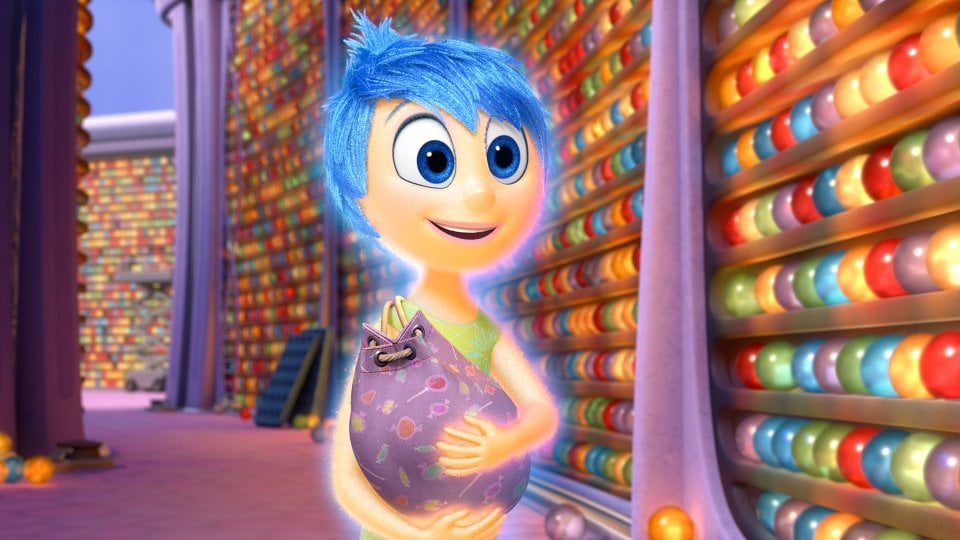 Inside Out: il sorriso di Gioia in una scena del film d'animazione