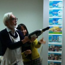Il Regno dei Sogni e della Follia: Hayao Miyazaki con la regista Mami Sunada sul set del documentario