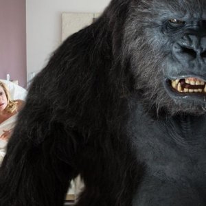 Dio esiste e vive a Bruxelles: in secondo piano, Catherine Deneuve in una curiosa scena del film di Jaco Van Dormael