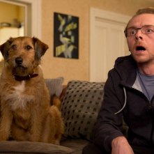 Un'occasione da Dio: Simon Pegg e il suo cane in una curiosa immagine