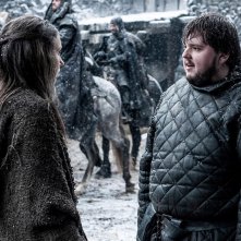 Il trono di spade: Hannah Murray e John Bradley nell'episodio The Gift