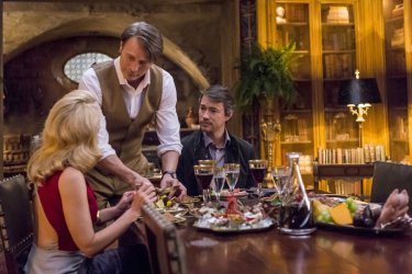 Hannibal:  Gillian Anderson, Mads Mikkelsen, Tom Wisdom in Antipasto