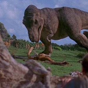 Una scena di Jurassic Park