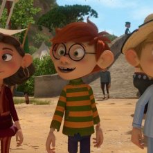 Albert e il diamante magico: Albert insieme ai suoi amici Egon e Jumilla in una scena del film animato