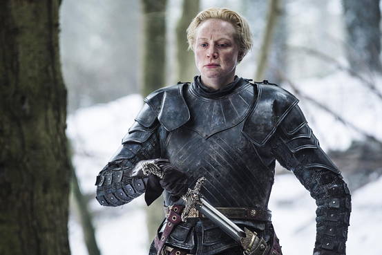 Il trono di spade: l'attrice Gwendoline Christie in una scena del season finale