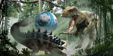 Jurassic World: una delle scene del film in un concept art di Dean Sheriff