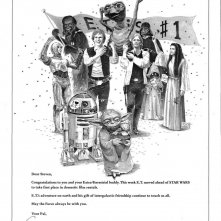 George Lucas si congratula con Steven Spielberg per il successo di E.T. che supera Star Wars al boxoffice