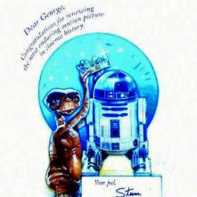 Steven Spielberg si congratula con George Lucas per il successo della riedizione di Star Wars che supera E.T. al boxoffice