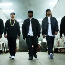 Straight Outta Compton: Neil Brown Jr., Aldis Hodge, Corey Hawkins, Jason Mitchell e O'Shea Jackson Jr. in un'immagine del film
