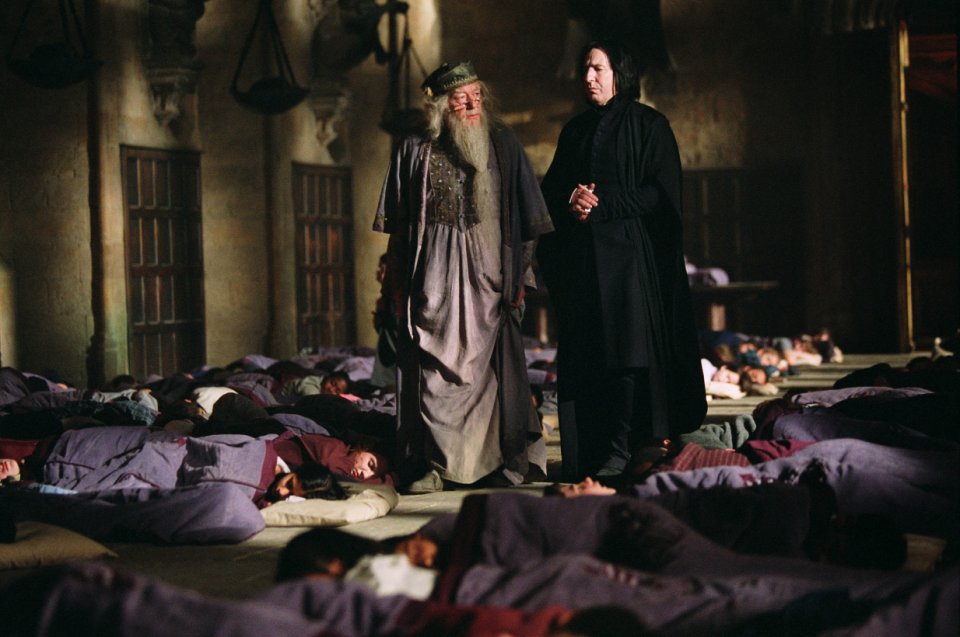 Harry Potter e il prigioniero di Azkaban - Gambon e Rickman in una scena