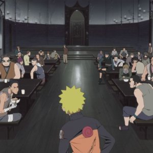 Naruto - Il film: La prigione insanguinata, Naruto con gli altri detenuti in una scena del film