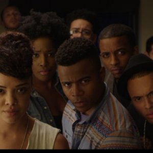 Dear White People: Tyler James Williams, Tessa Thompson e Brandon P Bell in una scena del film