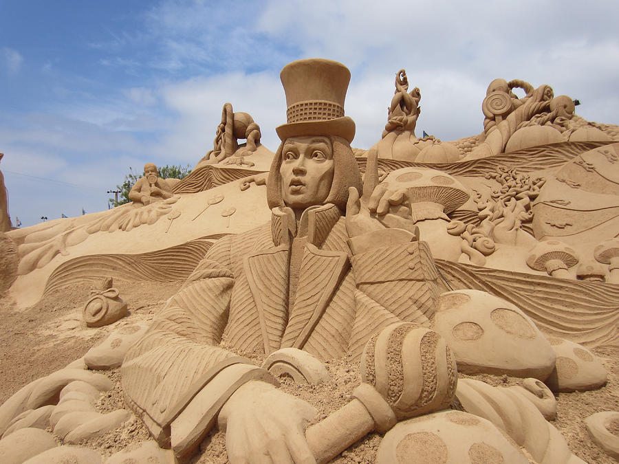 Willy Wonka, scultura di sabbia