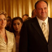 I Soprano: James Gandolfini ed Edie Falco in una scena della serie