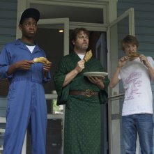 Me and Earl and the Dying Girl: Thomas Mann, Nick Offerman e RJ Cyler in una scena