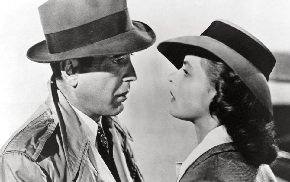 Una scena di Casablanca con Ingrid Bergman e Humphrey Bogart