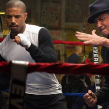 Michael B. Jordan con Stallone in Creed