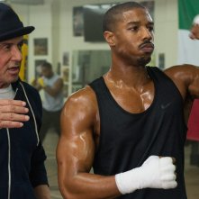 Creed - Sylvester Stallone e Michael B. Jordan nel film