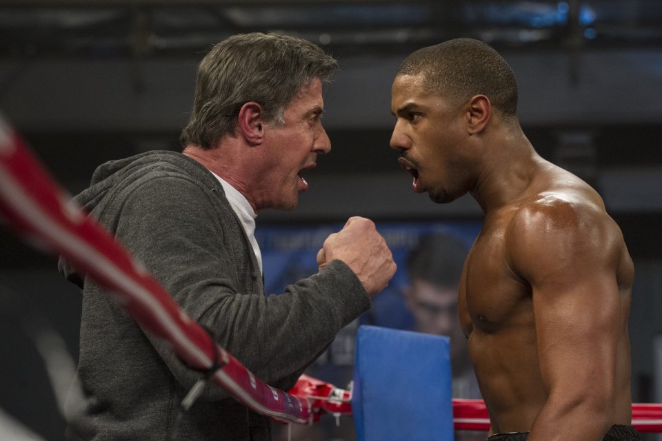 Sylvester Stallone and Michael B. Jordan in the Rocky spinoff Creed