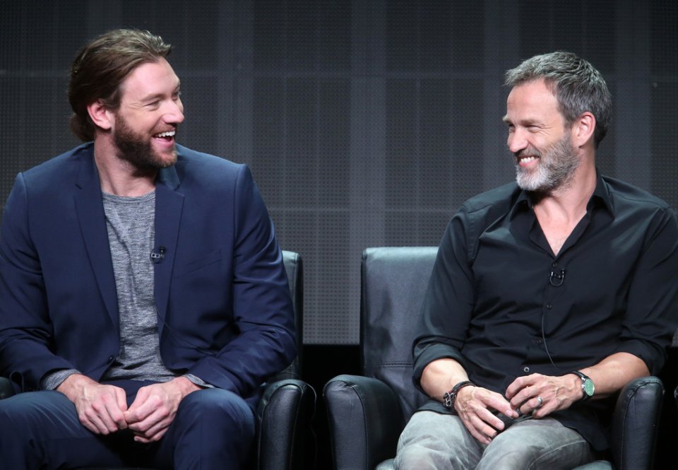 Stephen Moyer con Lee Jones durante la presentazione di The Bastard Executioneer