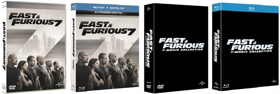 Le cover homevideo di Fast & Furious 7