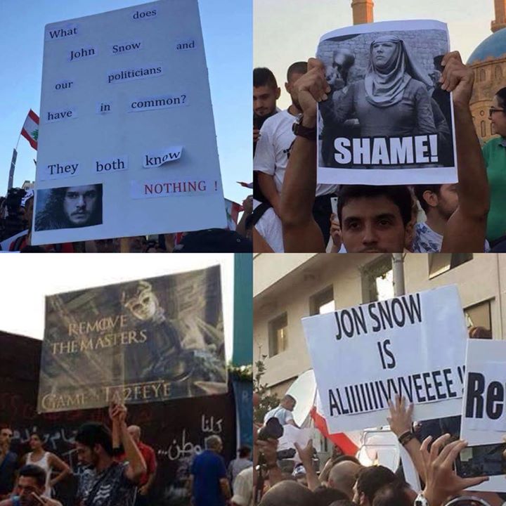 Il trono di spade ispira dei cartelloni creati dai cittadini libanesi