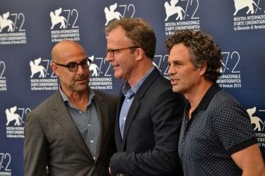 Spotlight: Mark Ruffalo, Stanley Tucci posano con il regista Thomas McCarthy al photocall di Venezia 2015