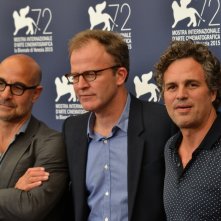 Spotlight: Mark Ruffalo, Stanley Tucci e il regista Thomas McCarthy al photocall di Venezia 2015