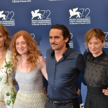 Venezia 2015: Pier Giorgio Bellocchio,Lidiya Liberman, Alba Rohrwacher in uno scatto di gruppo al photocall di Sangue del mio sangue