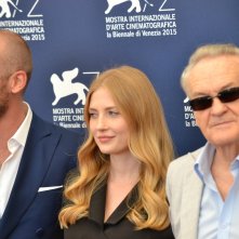Venezia 2015: Jerzy Skolimowski, Paulina Chapko eWojciech Mecwaldowski al photocall del film 11 Minut 