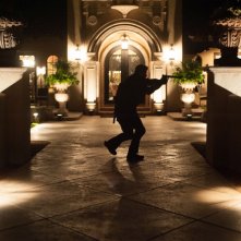 Sicario: un momento d'azione del film con protagonista Benicio Del Toro