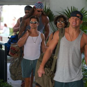 Magic Mike XXL: Channing Tatum, Adam Rodriguez e Kevin Nash in una scena del film