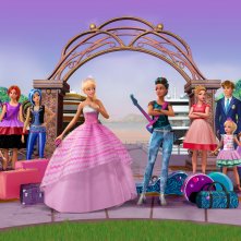 Barbie Principessa Rock: la Principessa Courtney ed Erika Juno in una scena del film animato