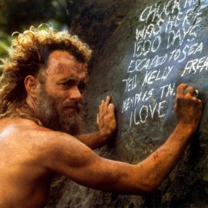 Cast Away: Tom Hanks in una scena del film